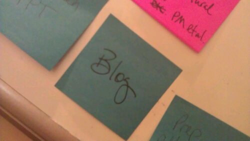 "Blog" to-do item on my Kanban board