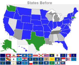 My states map before this trip